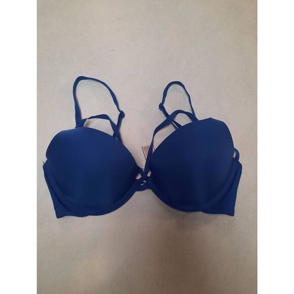 Victoria's Secret size 32C Strappy Blue Push Up Bra - Picture 1 of 3